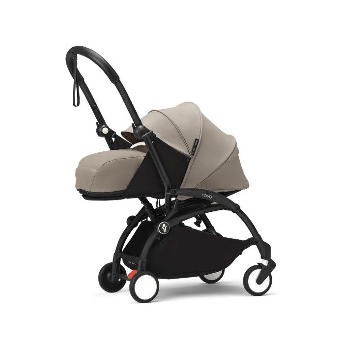 Stokke Yoyo 3 - wózek spacerowy z zestawem dla noworodków-Taupe/ Czarna rama