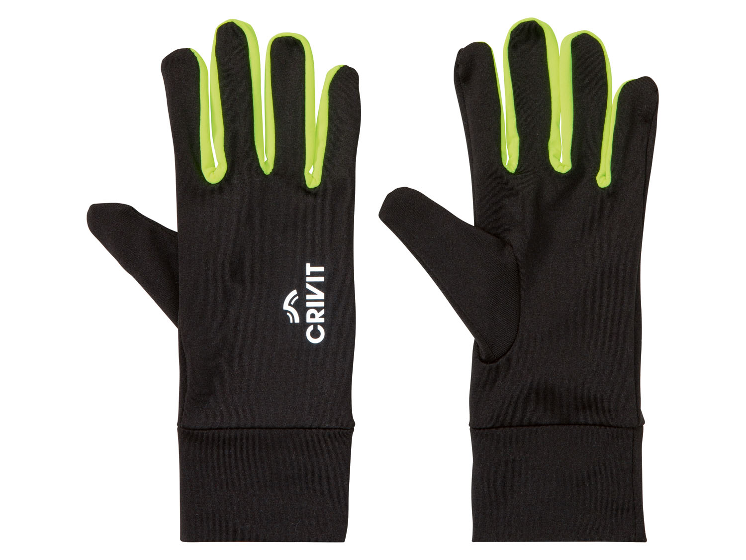 Crivit Rękawiczki do biegania 9, Czarny/ żółty