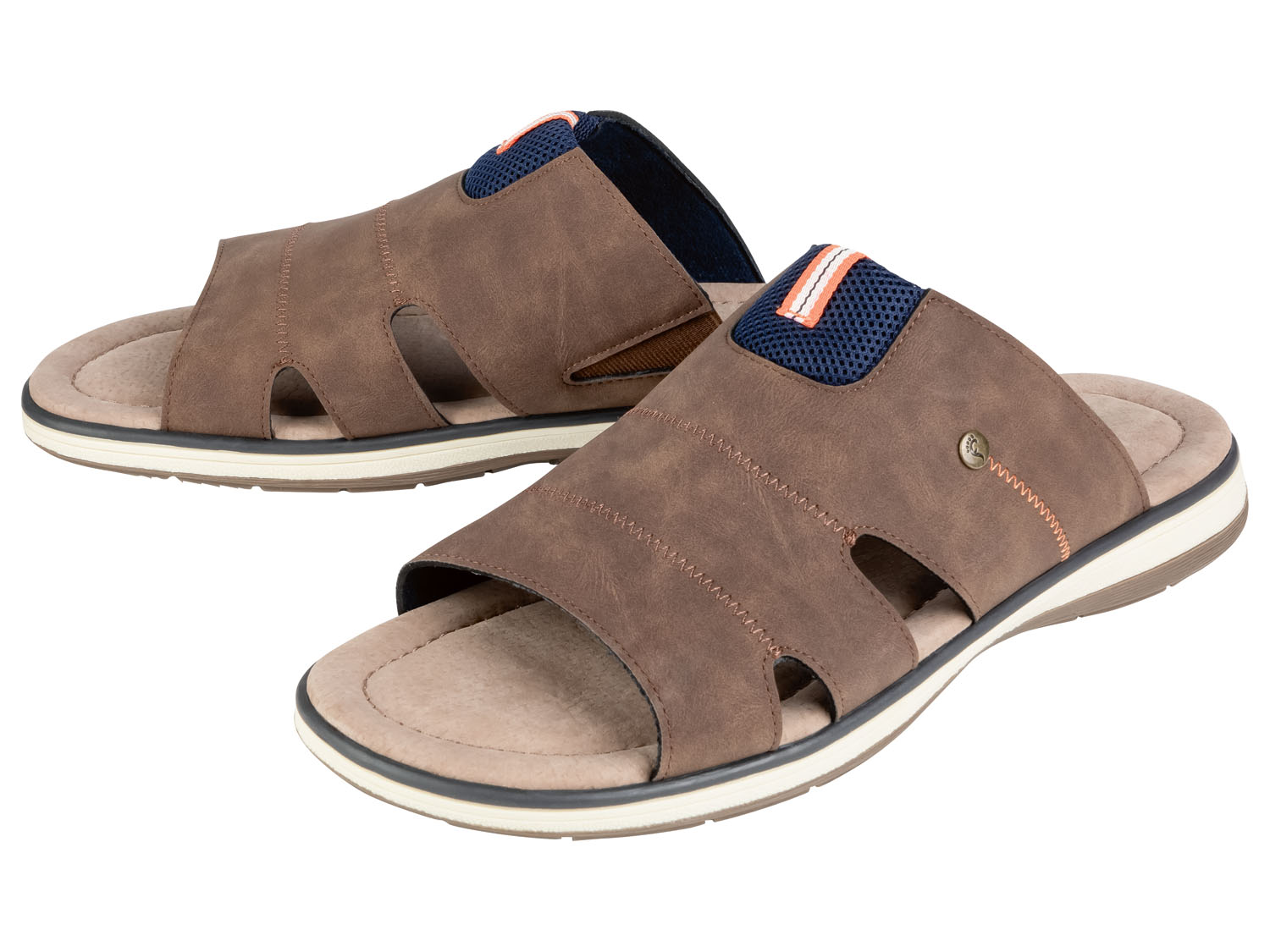 footflexx Klapki męskie, z amortyzacją, 1 para 44, Brązowy