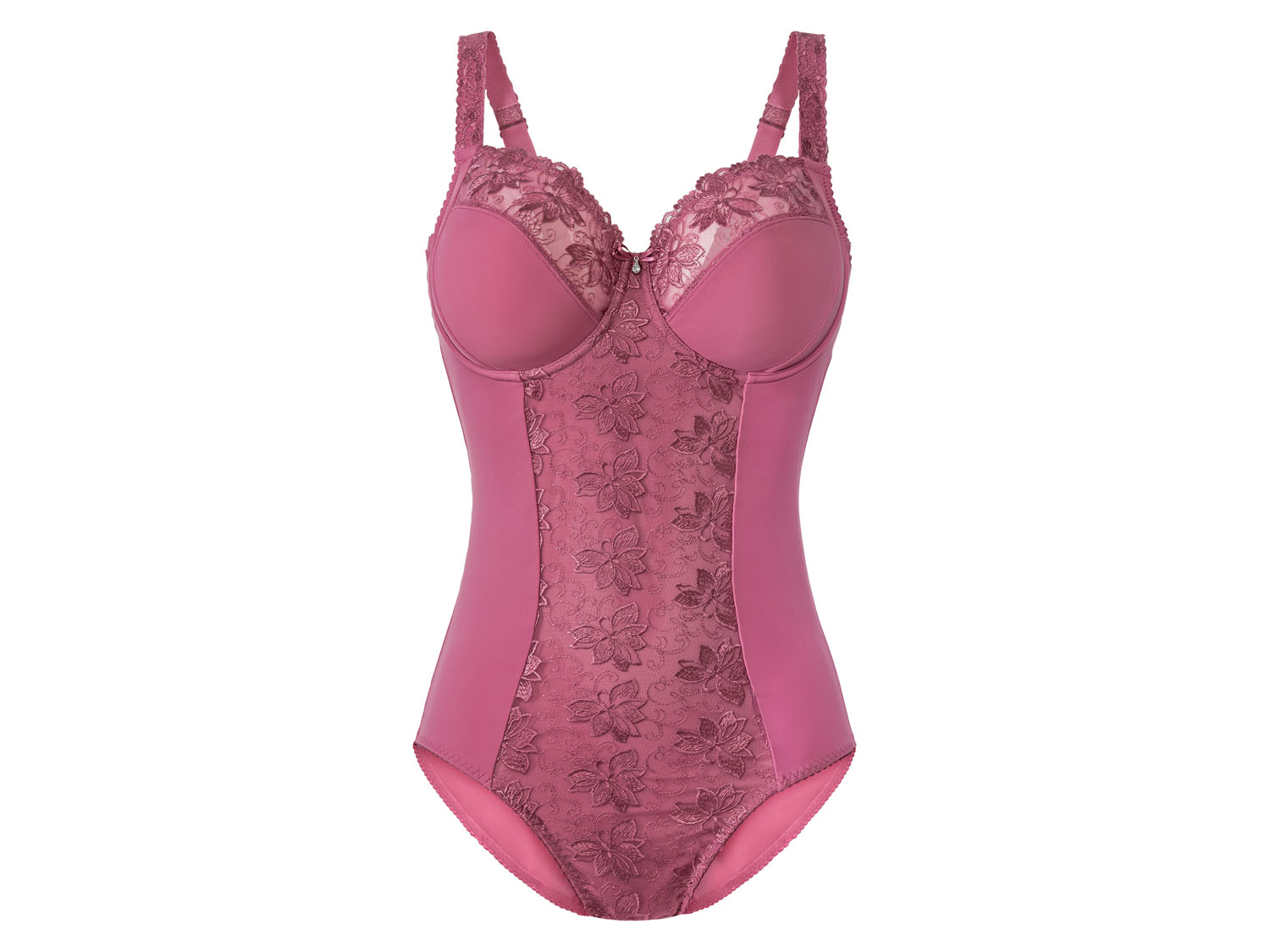 esmara Body modelujące z eleganckim haftem 90C, Różowy