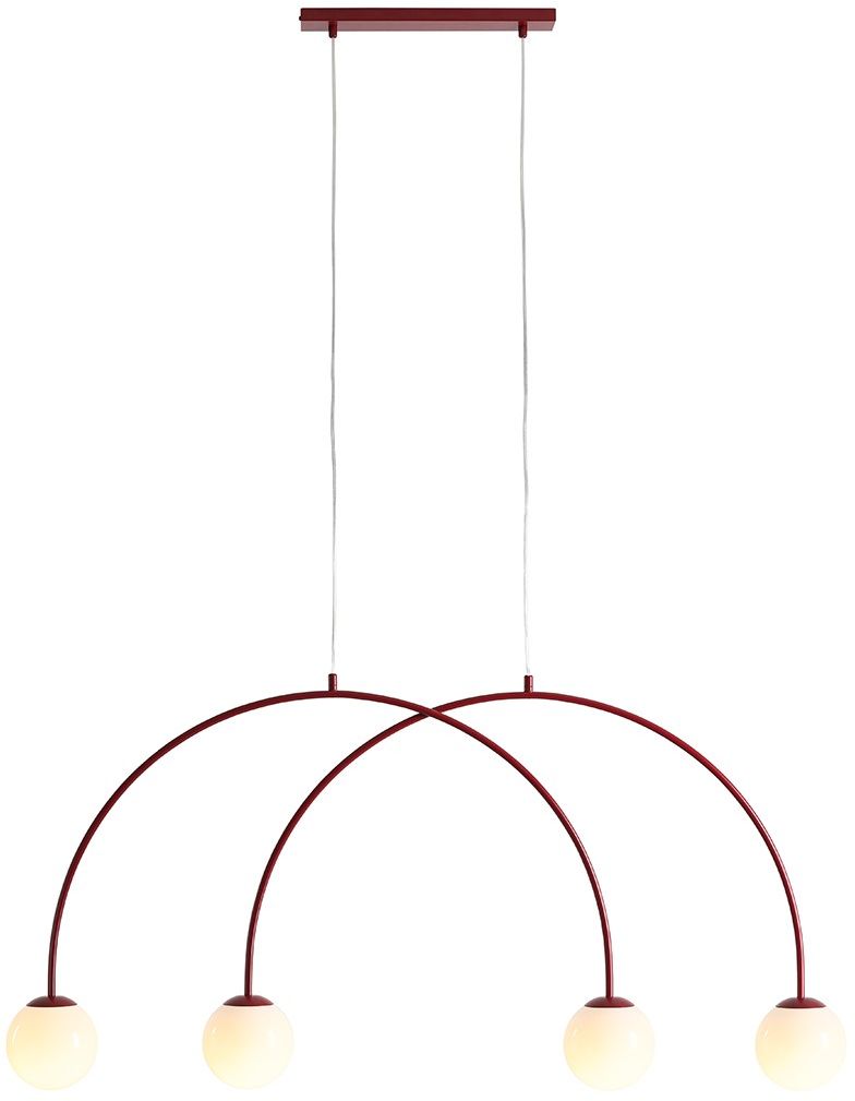 Darmowa Dostawa - Lampa wisząca 4x10 W czerwona Aldex Una 1116L15S