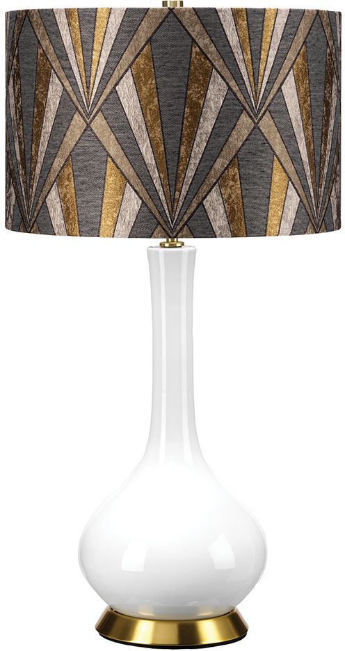 Darmowa Dostawa - Lampa stołowa 1x60 W biała-mosiądz-szara-brązowa-żółta Elstead Lighting Milo MILOABTLVOGPB