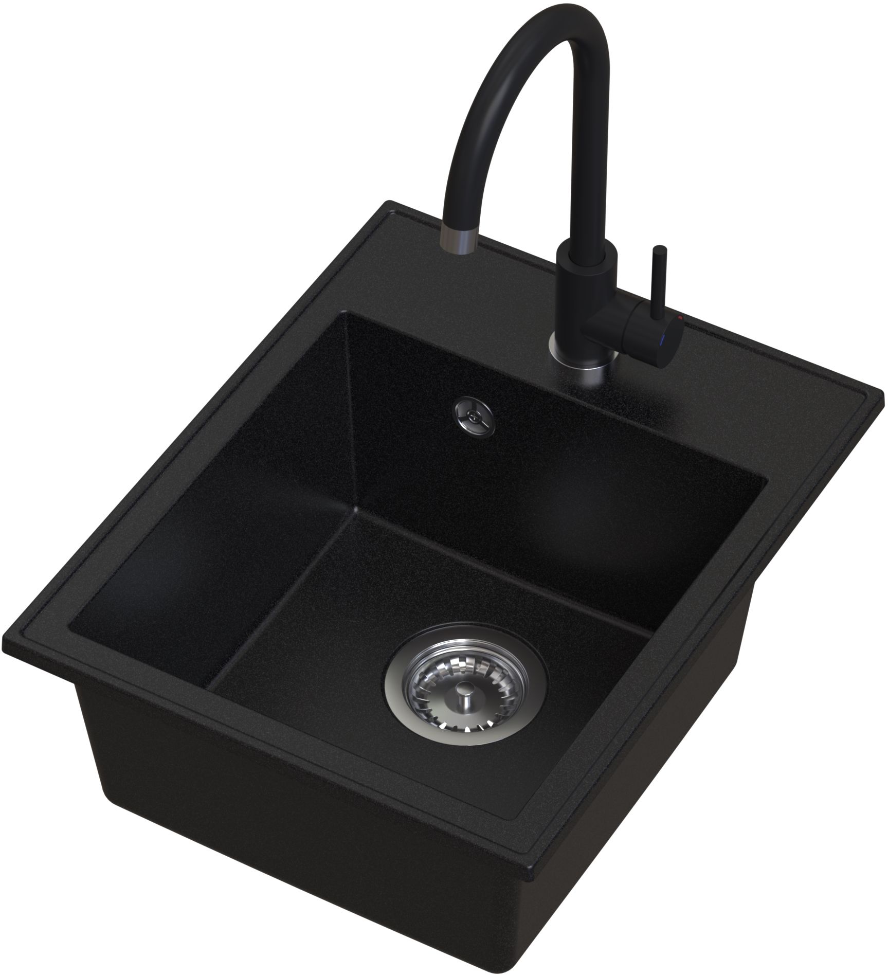 Darmowa Dostawa - Zlewozmywak z baterią czarny/czarny Ruvetti Tito Box LP3200TB4050BCW