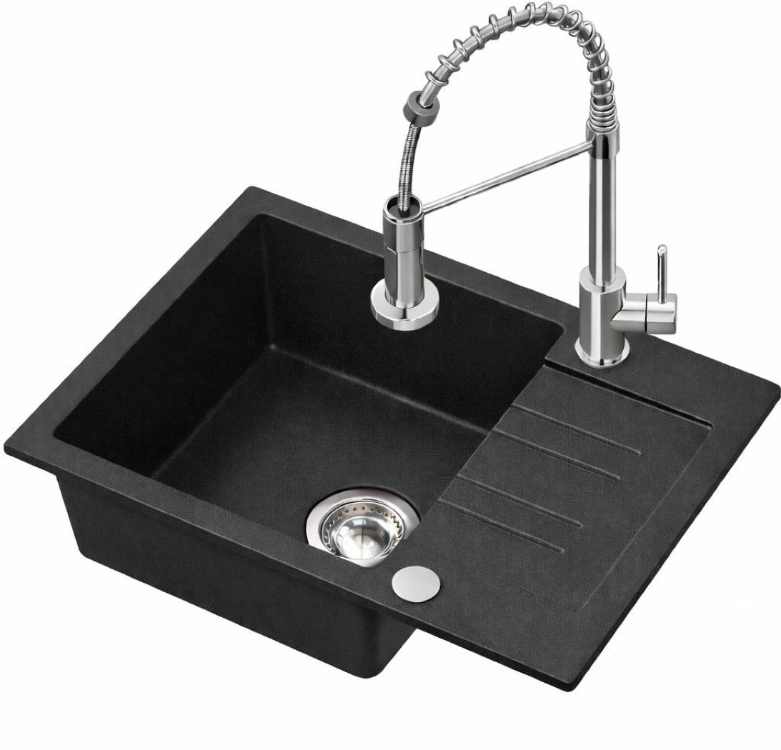 Darmowa Dostawa - Zlewozmywak z baterią czarny/stal Ruvetti Cooksy Chef LPCC6244BCSE