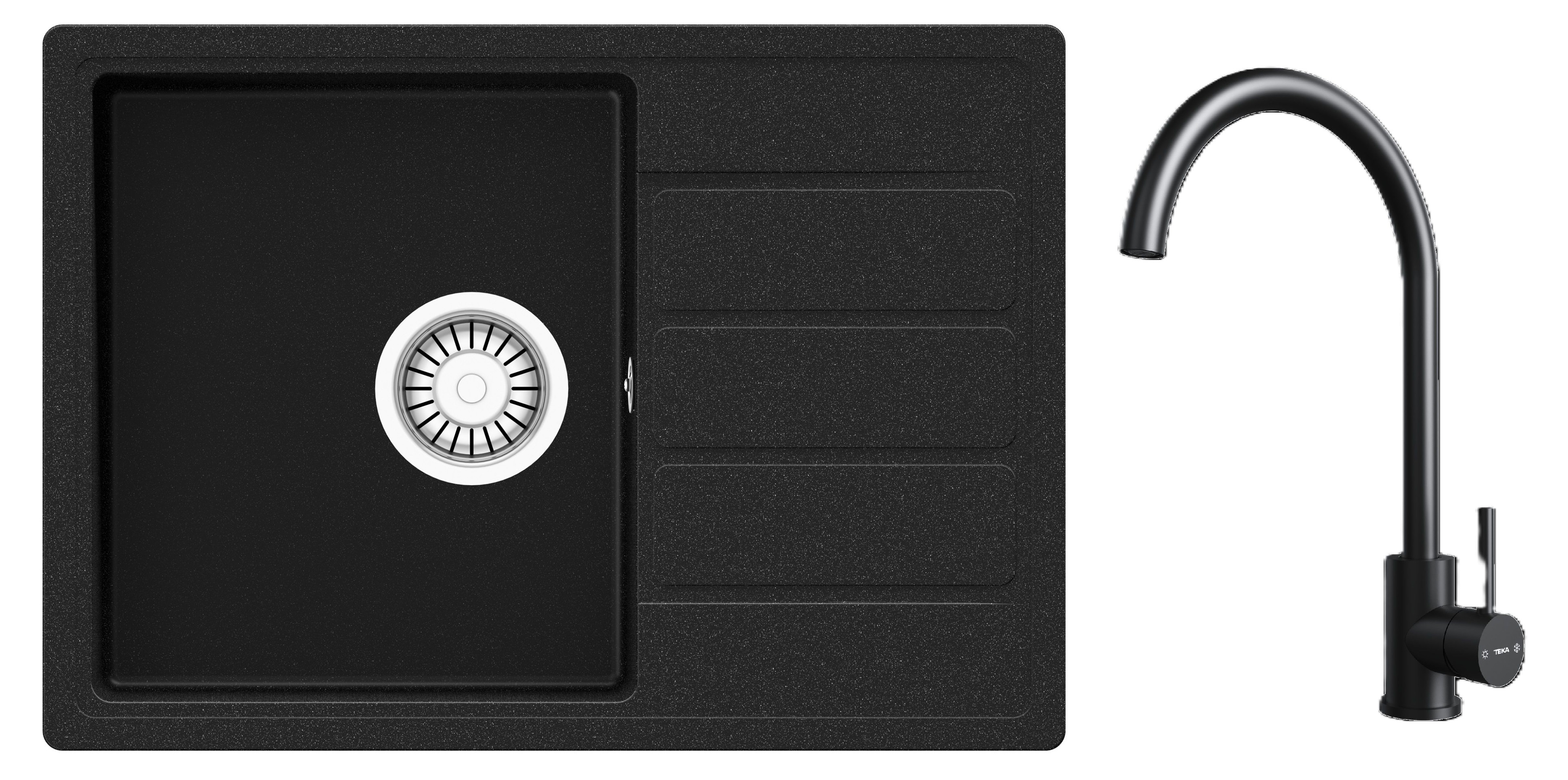 Darmowa Dostawa - Zlewozmywak z baterią onyx/czarny Teka Comfor TQ abset11174