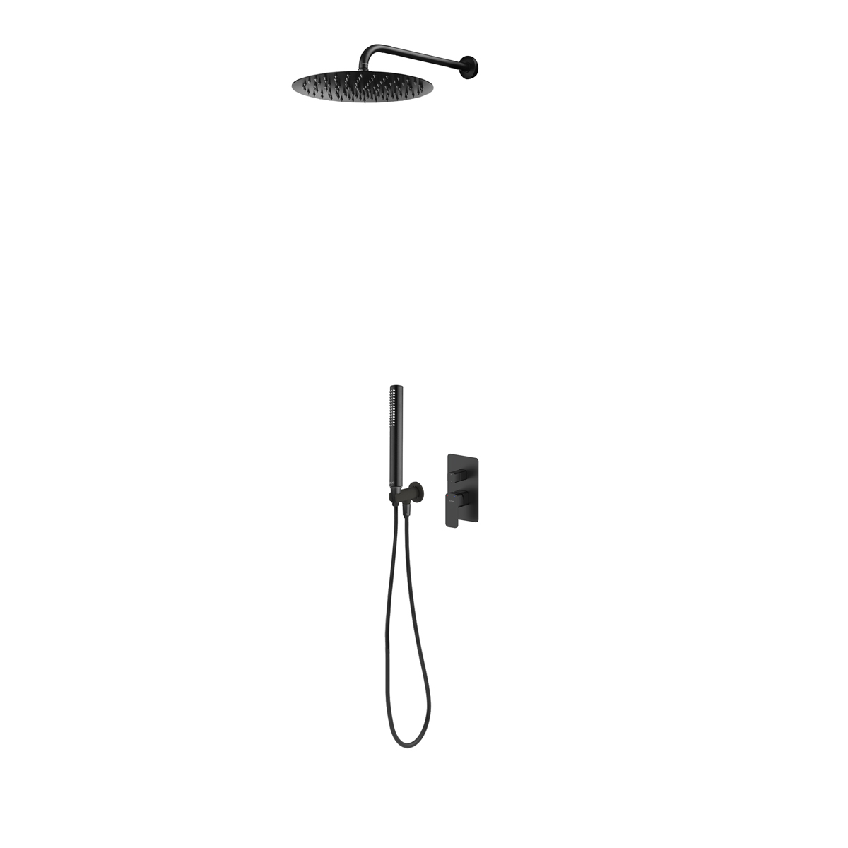 Darmowa Dostawa - Zestaw wannowo-prysznicowy podtynkowy z deszczownicą czarny mat Oltens Hadsel 36625300