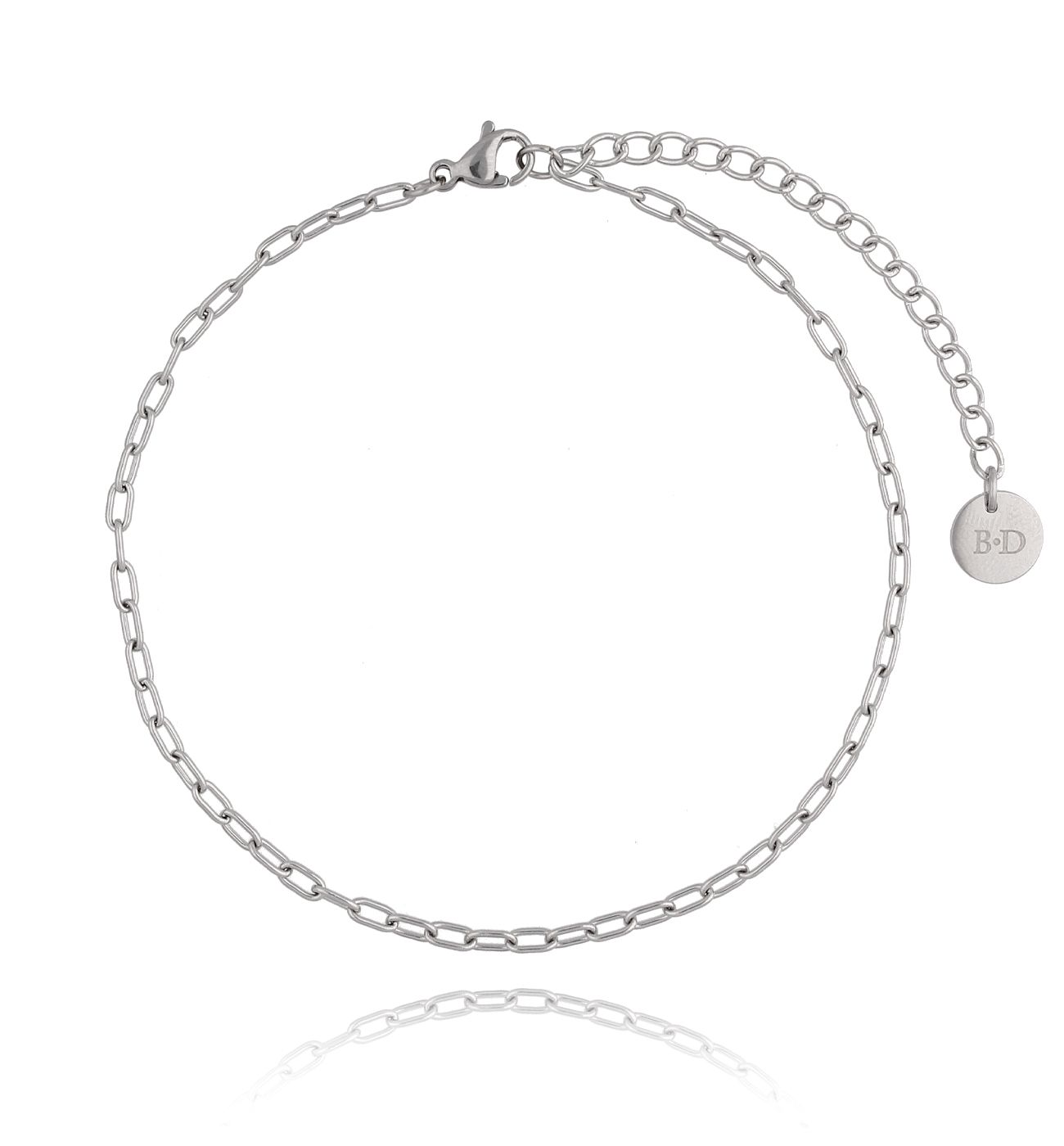 Bransoletka srebrna na nogę ze stali szlachetnej BNSA0003