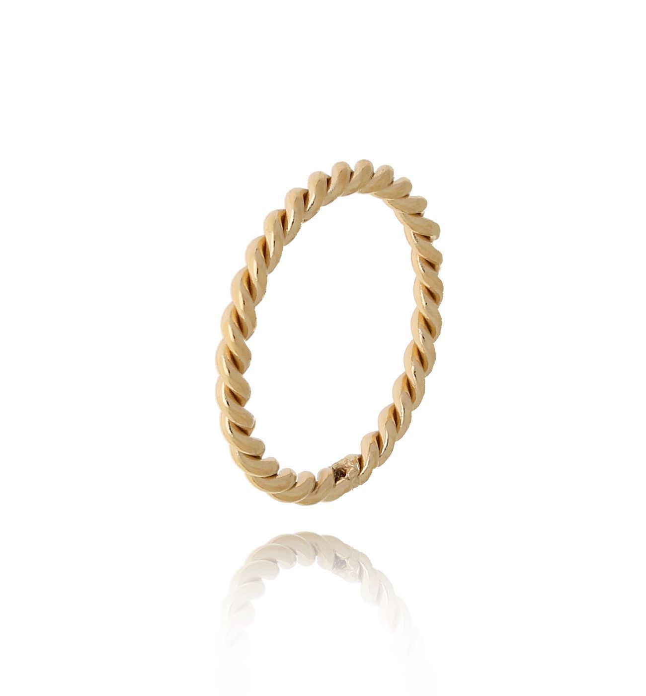 Pierścionek pozłacany ze stali szlachetnej Tangle - By Dziubeka