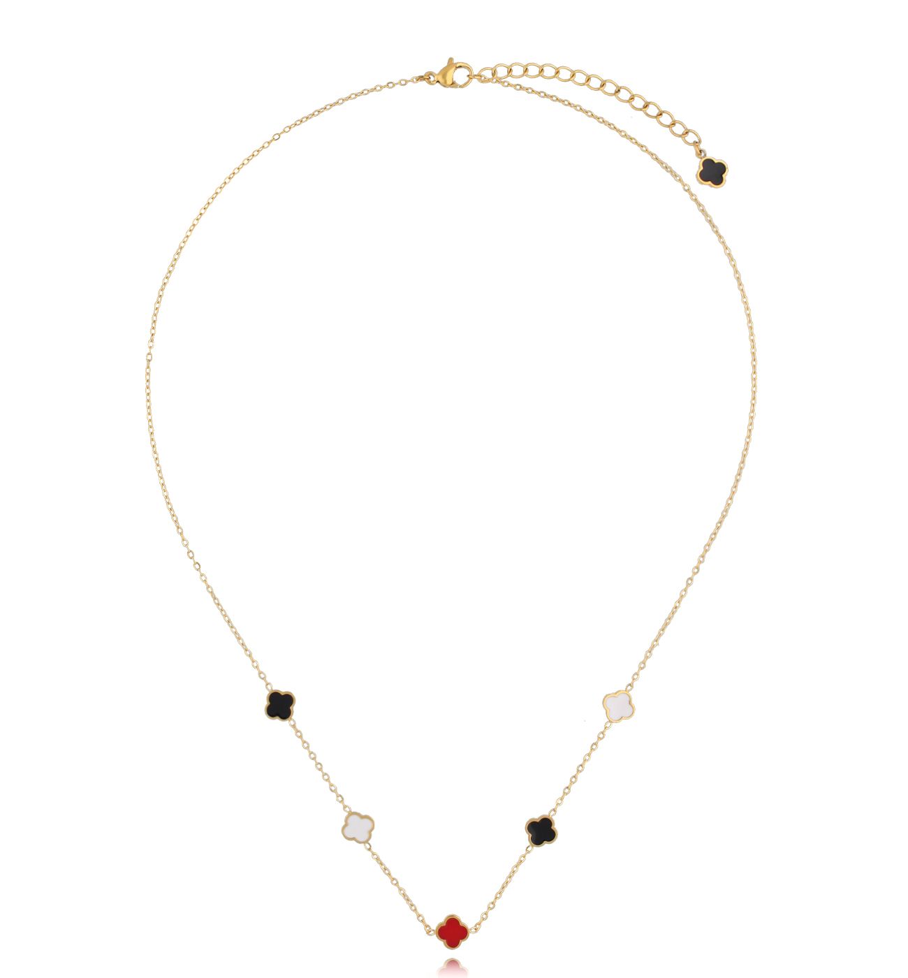 Naszyjnik z kolorowymi koniczynkami Mini Clovers NSY0315 - By Dziubeka