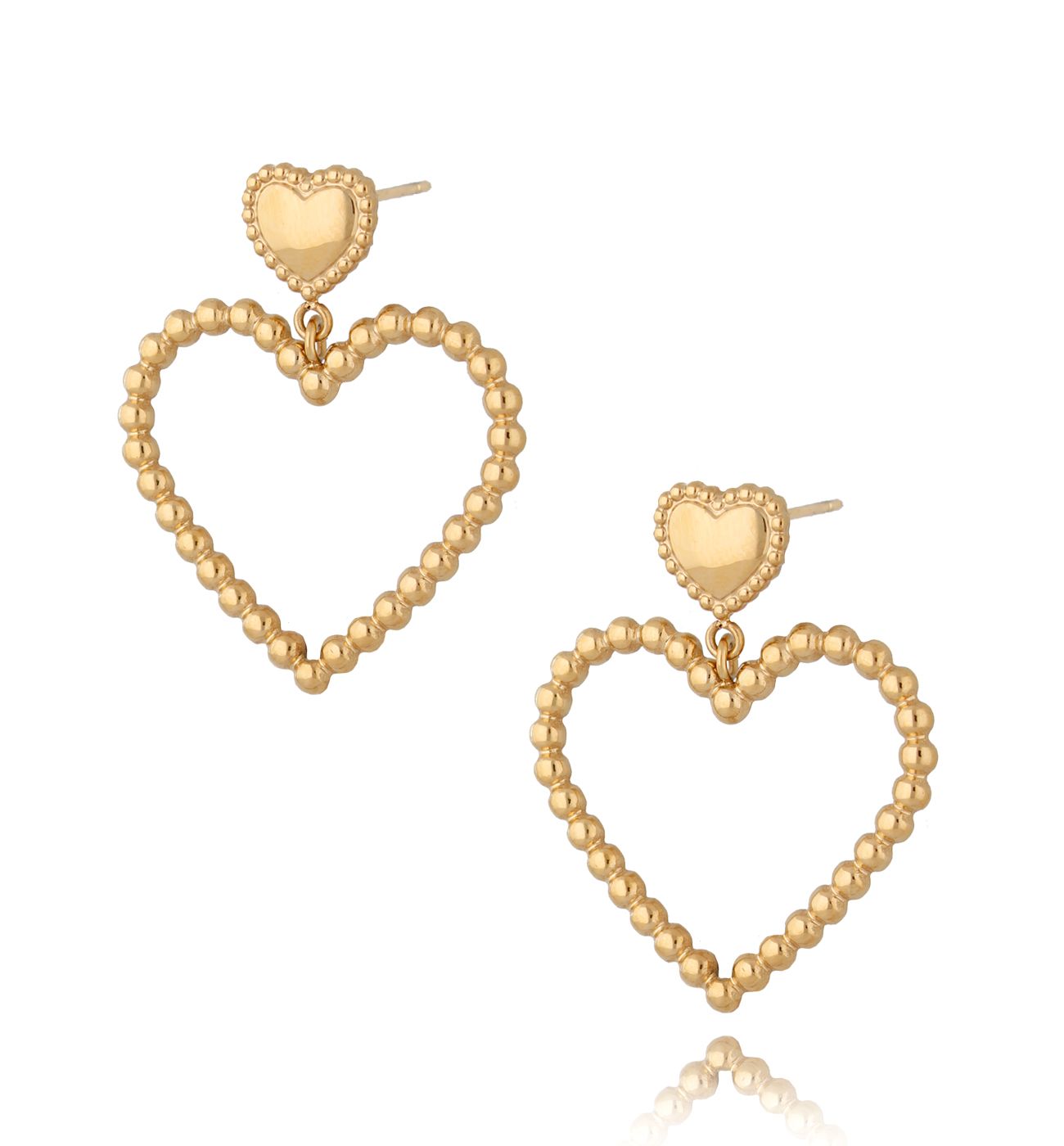 Kolczyki serca złote Sweet Love KSA0390