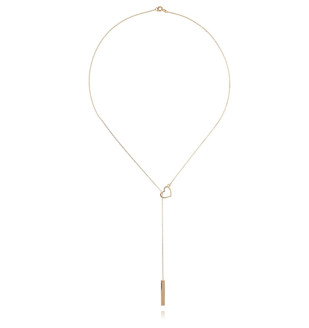 Naszyjnik srebrny z sercem pozłacany NSE0039