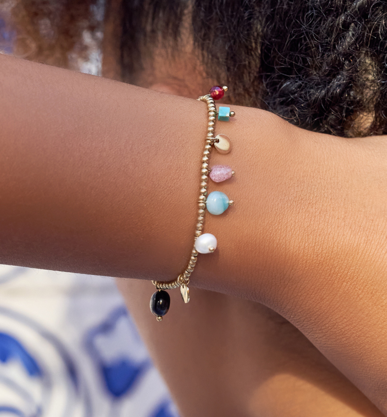 Bransoletka złota z kamieniami Violette - By Dziubeka