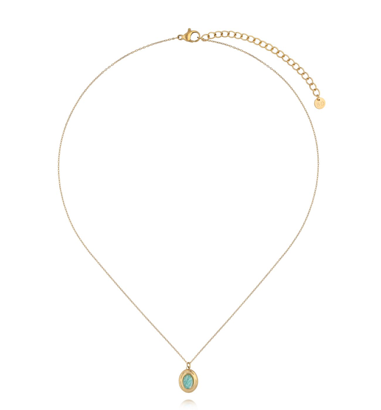 Naszyjnik z amazonitem złoty NEA0012 - By Dziubeka