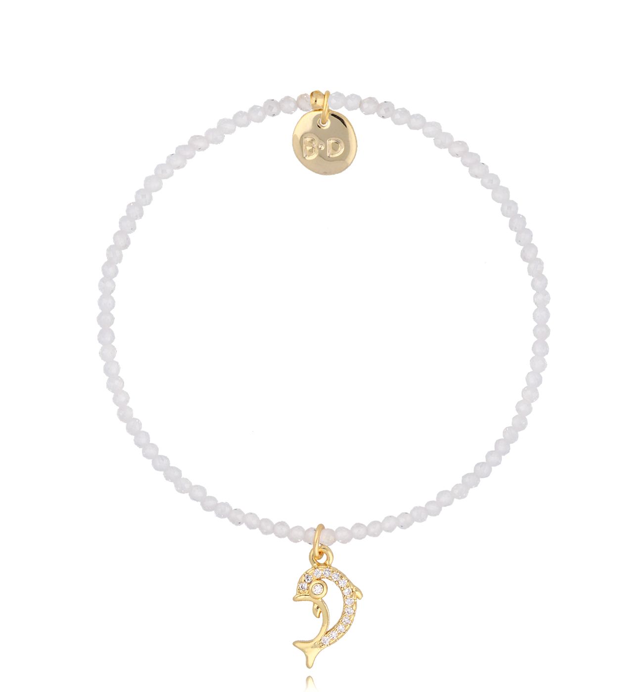 Bransoletka biała z delfinem Aya BTW1586