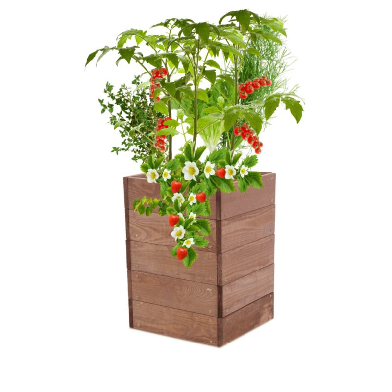 Skrzynia na warzywa MODO24 grządka podwyższona brązowa impregnacja 45x33x30 cm 1 szt.