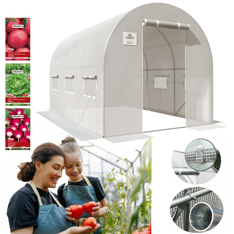 Tunel Ogrodowy Cultivo Foliowy Szklarnia 2x3 6m2 Biały Na Warzywa 1 szt