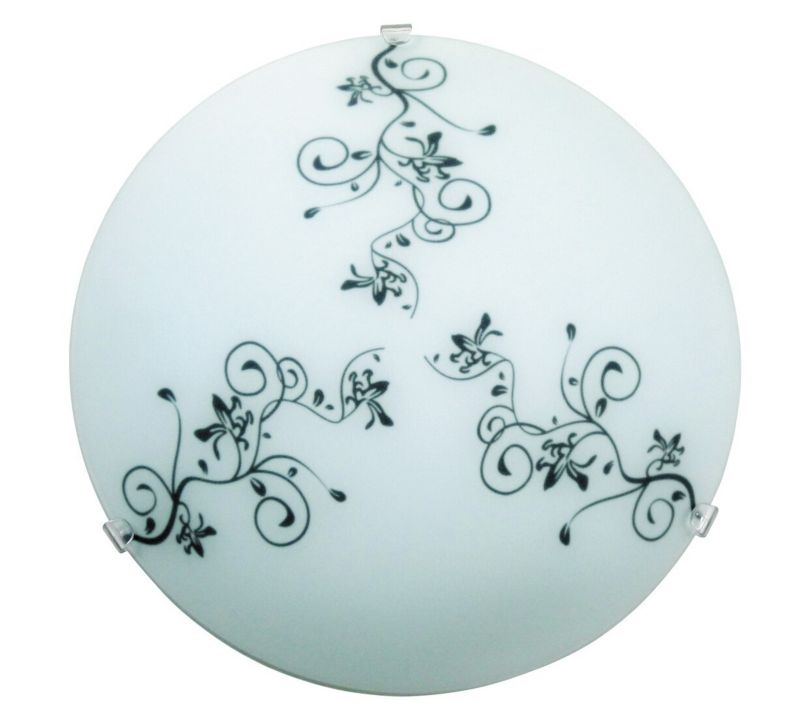 Plafon sufitowy nowoczesny Rabalux Bloomy biały szkło 1 x E27 x 60W IP20 wym: 25 x 25 cm - 1 szt.