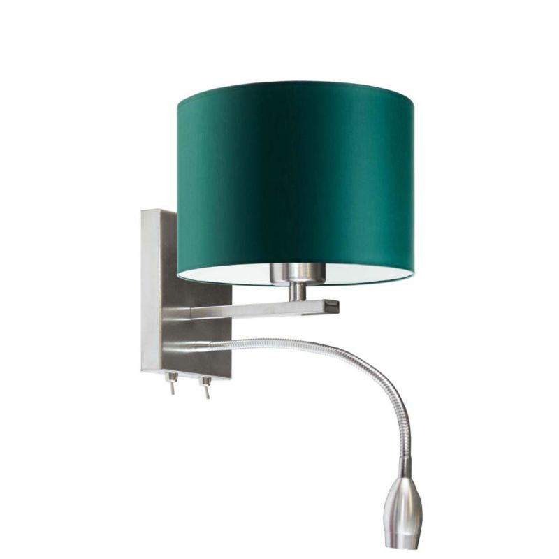 Kinkiet Volta Light Factory Moto Stal szczotkowana/Butelkowa zieleń Abażur 1xE27 1szt.