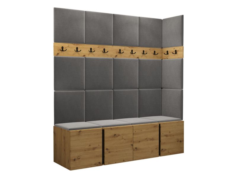 Garderoba MIRJAN 24 Orion II dąb artisan/czarny + szary 1 kpl.