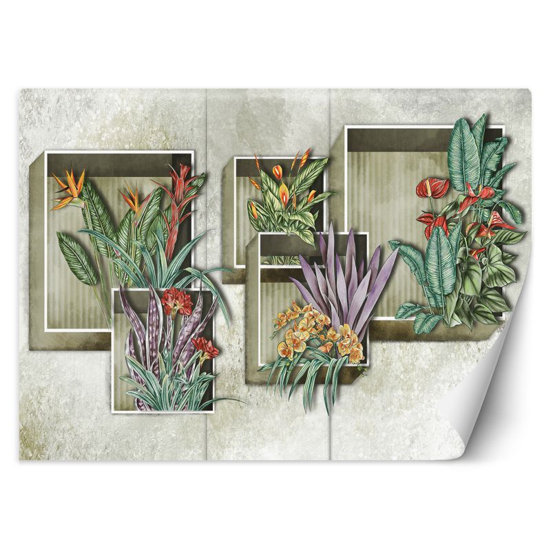 Fototapeta Feeby Abstrakcja z kwiatami i roślinami 100x70 1 szt