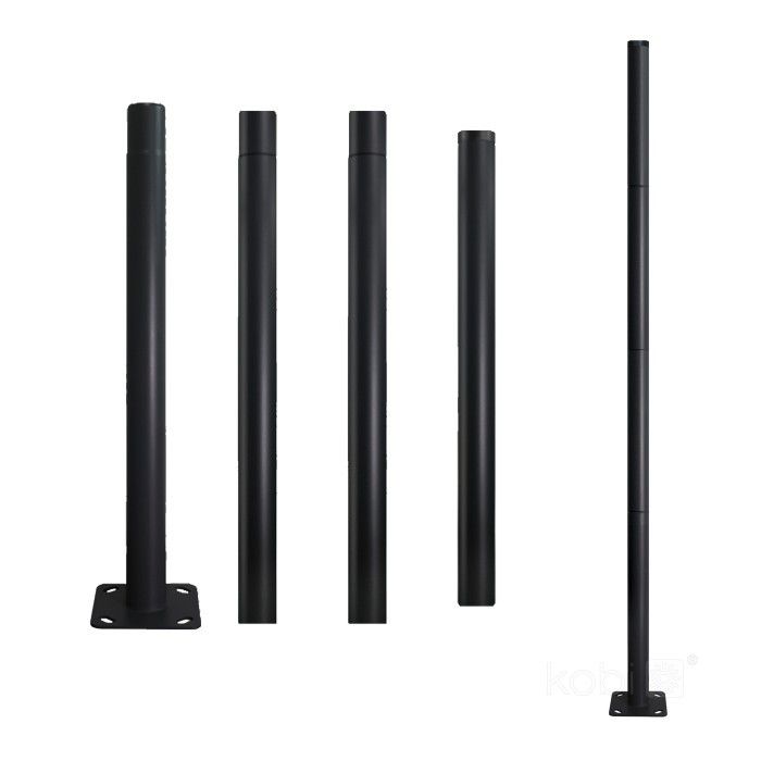 Słup oświetleniowy składany Kobi czarny wym: 4 metry x 6 cm - 1 szt.