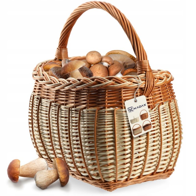 Kosz KADAX Wiklinowy Koszyk Na Grzyby Zakupy Piknik Owoce Z Wikliny Duży Eko 1szt.
