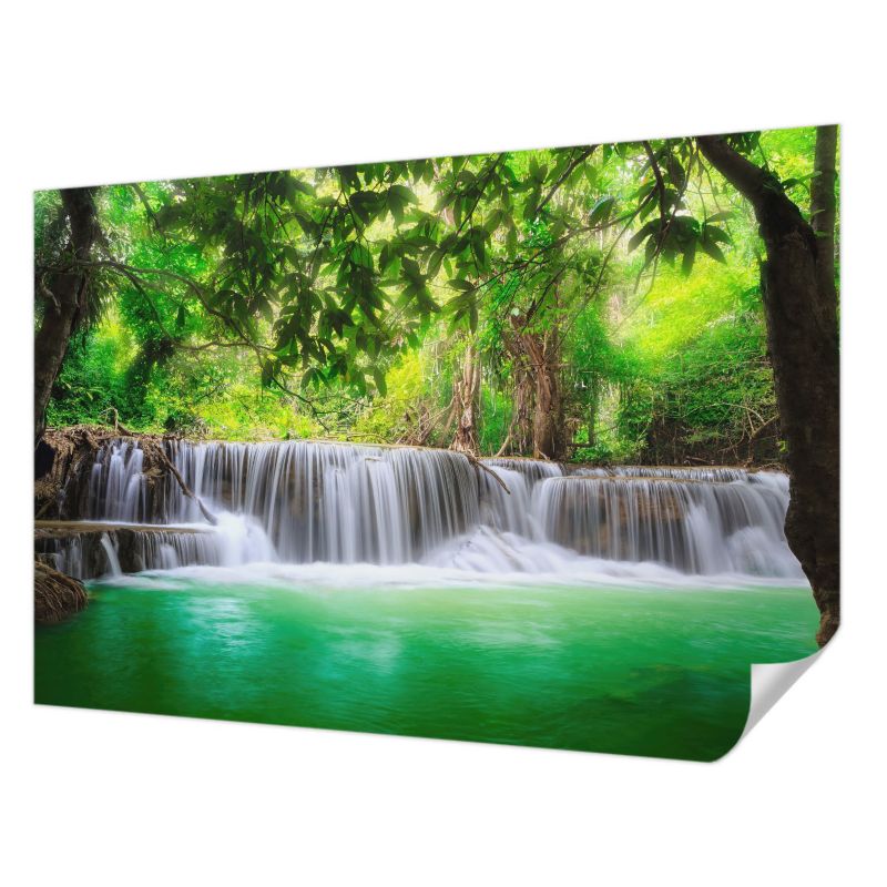 Fototapeta samoprzylepna Tulup 152x104 cm Leśny wodospad Tapeta Do Łazienki, Sypialni, Salonu 1 szt.