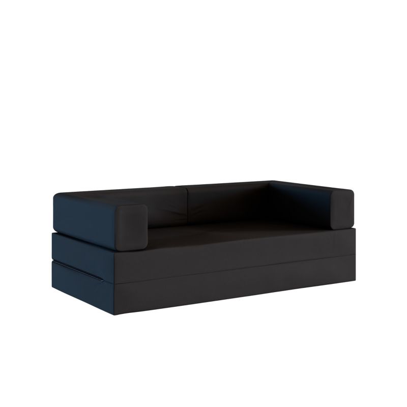 Sofa kanapa rozkładana FDM GARDEN FLIP czarna 200 cm materiał nieprzemakalny idealny do ogródu lub na taras 1 szt.