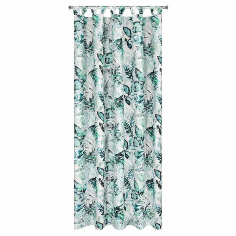 Zasłona ogrodowa Eurofirany 155x220cm biała zielona wzór wodoodporna 1 szt.