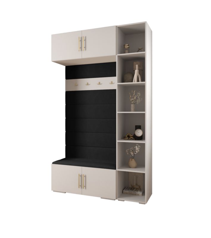 Garderoba do przedpokoju Abiks INOVA 3 Z20 biały+złoty+manila18 1 szt.