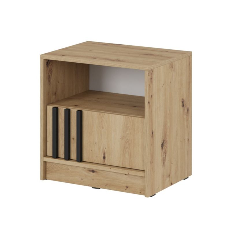 Szafka nocna z szufladą Bettso Nelly z ozdobnymi lamelami dąb artisan 1szt.