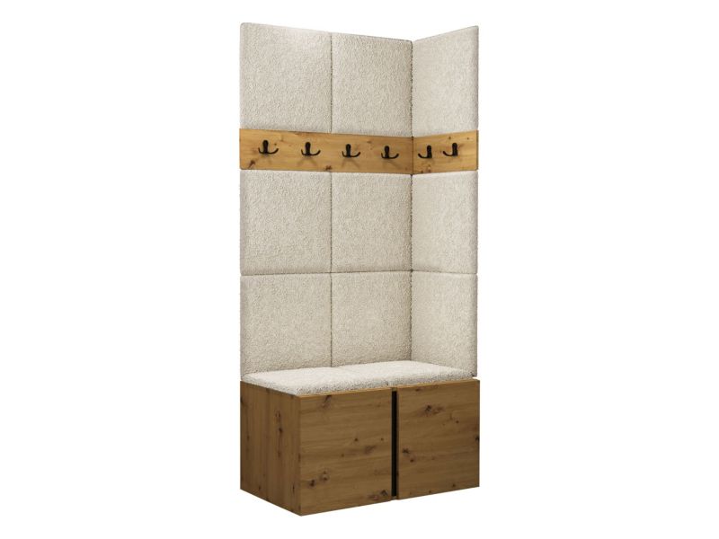 Garderoba MIRJAN 24 Orion I dąb artisan/czarny + beżowa bukla 1 kpl.