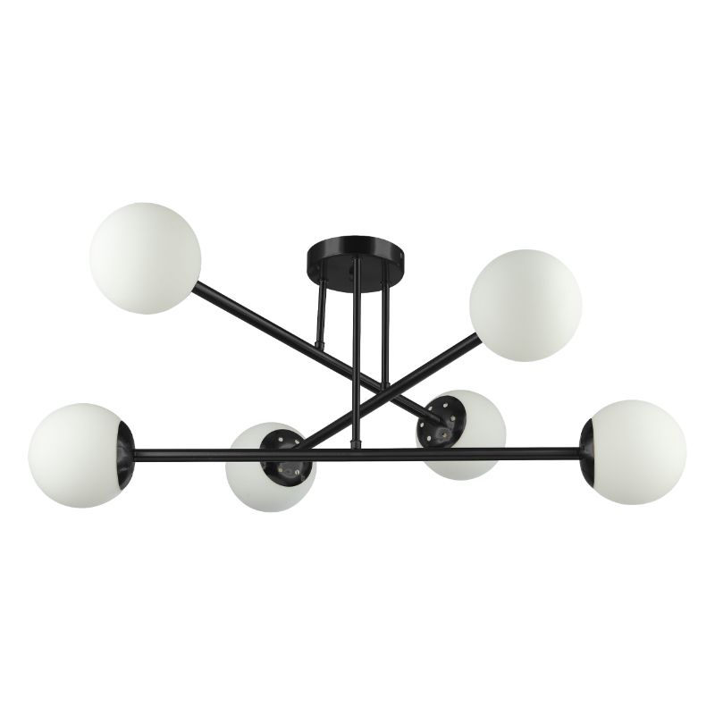 Lampa sufitowa żyrandol, DPM, 6 x E27, czarna, 1szt