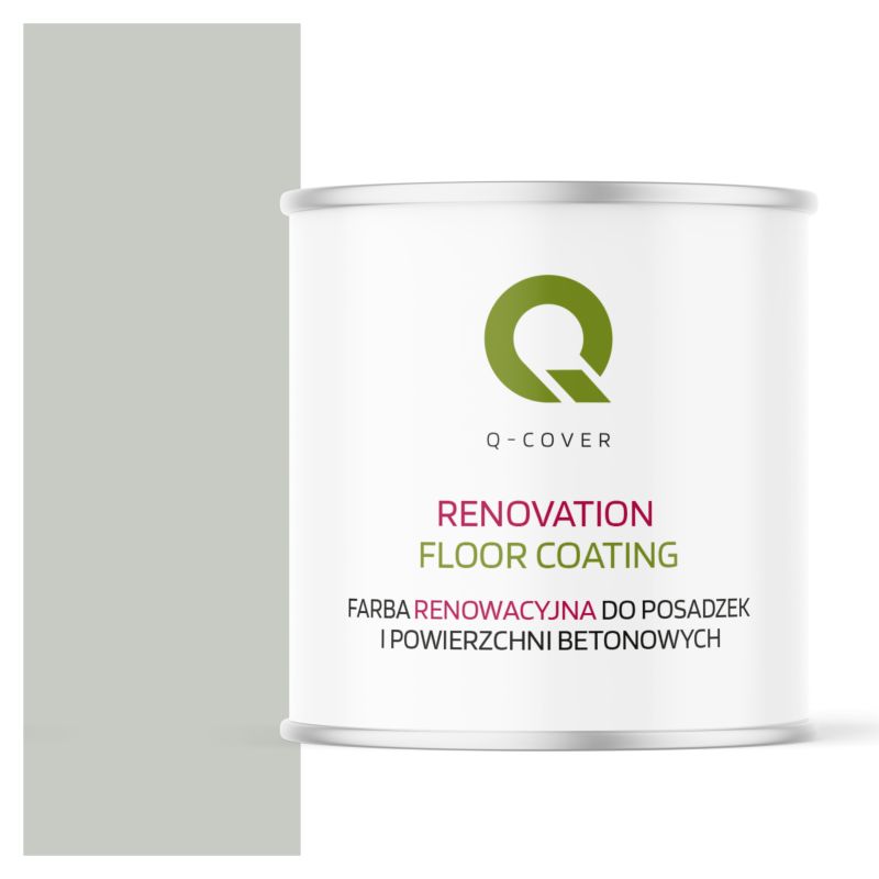 Farba Renowacyjna do Posadzek i Powierzchni Betonowych Q-Cover Biały Papirus RAL9018 Satyna 2.5L