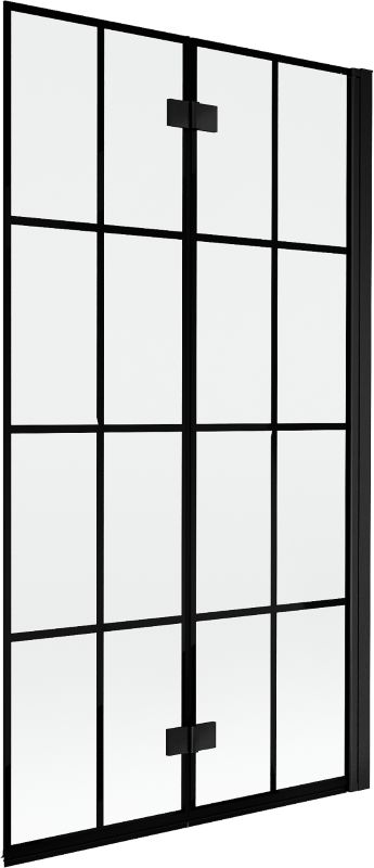 Parawan nawannowy Mexen Mist czarna kratka 100 x 150 cm prawy 2-skrzydłowy 1 szt