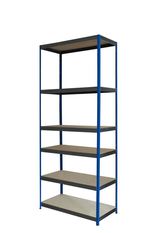 Regał metalowy MODO24 magazynowy niebiesko-grafitowy helios 213x90x35cm 6 półek po 275 kg 1 szt.