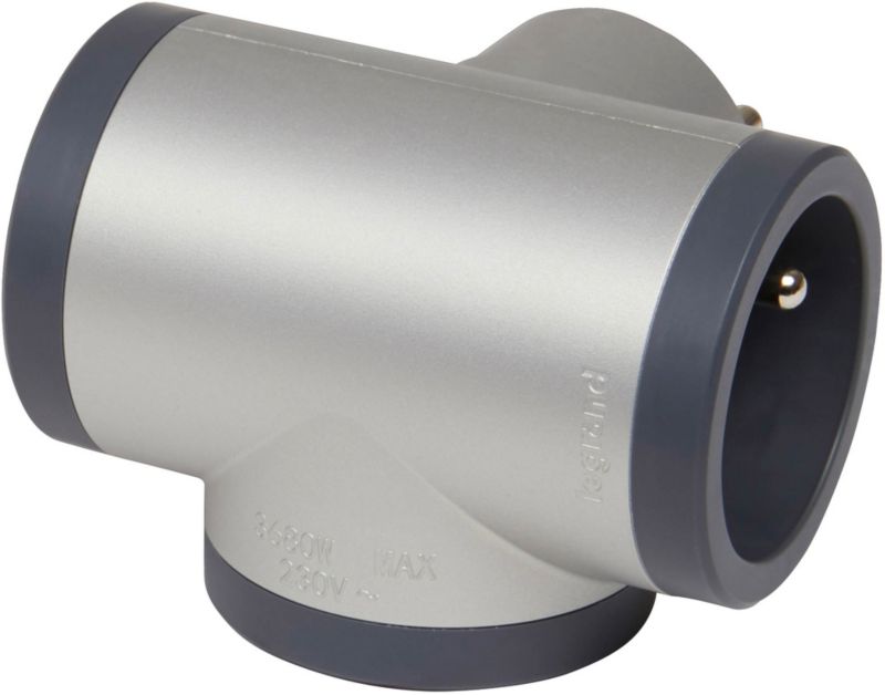 Rozgałęźnik Legrand 3gniazda z uziemieniem szaro/grafitowy