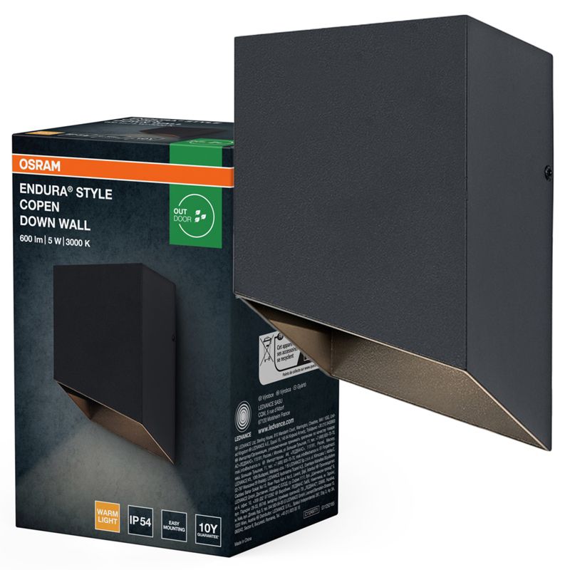 Kinkiet Ogrodowy Osram Lampa Elewacyjna LED 5W 320lm 3000K Szary IP54 1 szt.