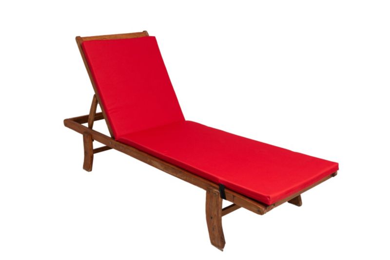 Poduszka ogrodowa na leżak ,Setgarden , 190x60x4cm, Czerwona, wygodna poduszka z zamkiem błyskawicznym, 1szt