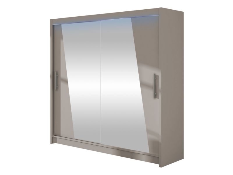 Szafa MIRJAN 24 z drzwiami przesuwnymi London XIV z oświetleniem RGB kaszmir/lustro 1 szt.
