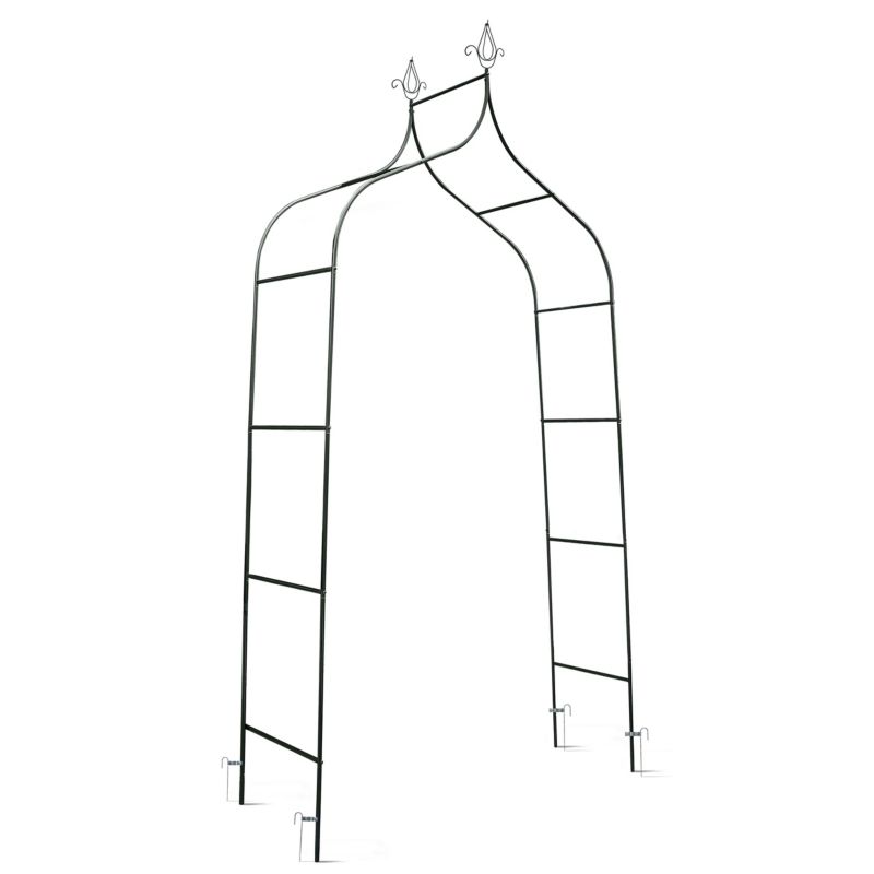 Pergola ogrodowa Plonos metalowa 265x140cm zielona na kwiaty róże 1 szt.