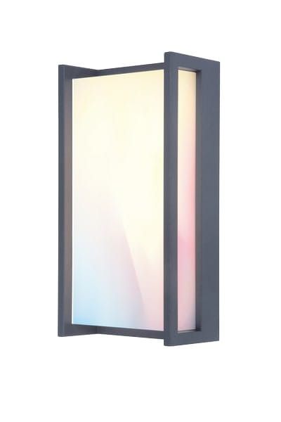 Kinkiet ścienny zewnętrzny Lutec Qubo antracyt LED 16W 2600K-6000K 1200lm IP54 wym: 11 x 22 x 7,4 cm aluminium - 1 szt.