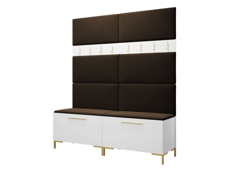 Garderoba MIRJAN 24 Zilion II biały + brązowy 1 kpl.