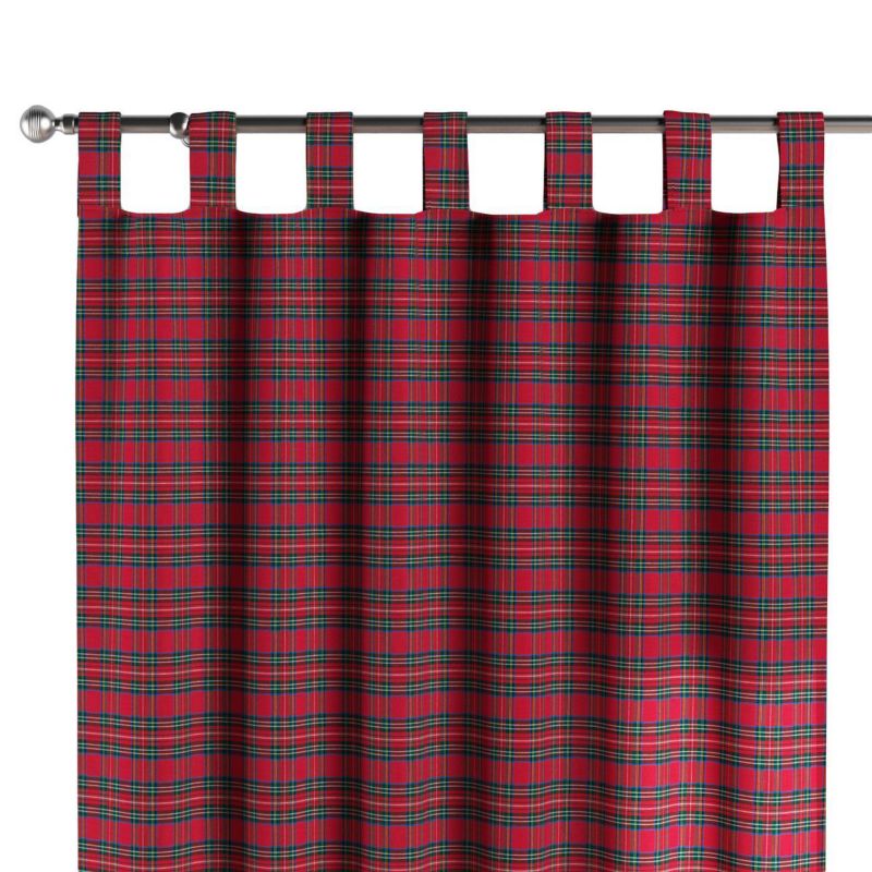 Zasłona na szelkach 1 szt. 130 x 245 cm Dekoria czerwona kratka 1 szt.