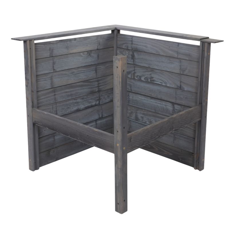 Rabata podwyższana MODO24 ogrodowa moduł dodatkowy 75x79x79 cm sosna impregnowana szara 1 szt.