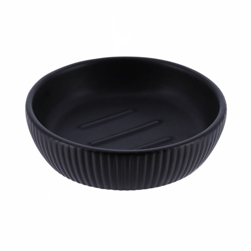 Mydelniczka łazienkowa Ceran TENDANCE czarna okrągła 11 cm 1 szt.