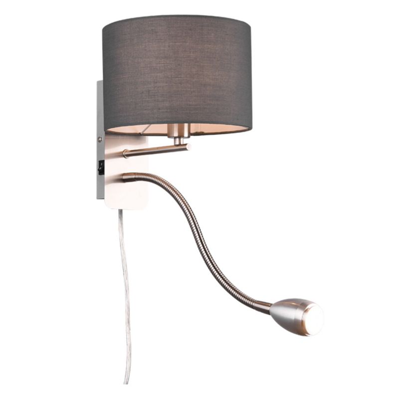 Kinkiet ścienny Trio Hotel srebrno-szary-biały hotelowy 2 x E14 x IP20 wym: 23,5 x 20 x 20 cm - 1 szt.