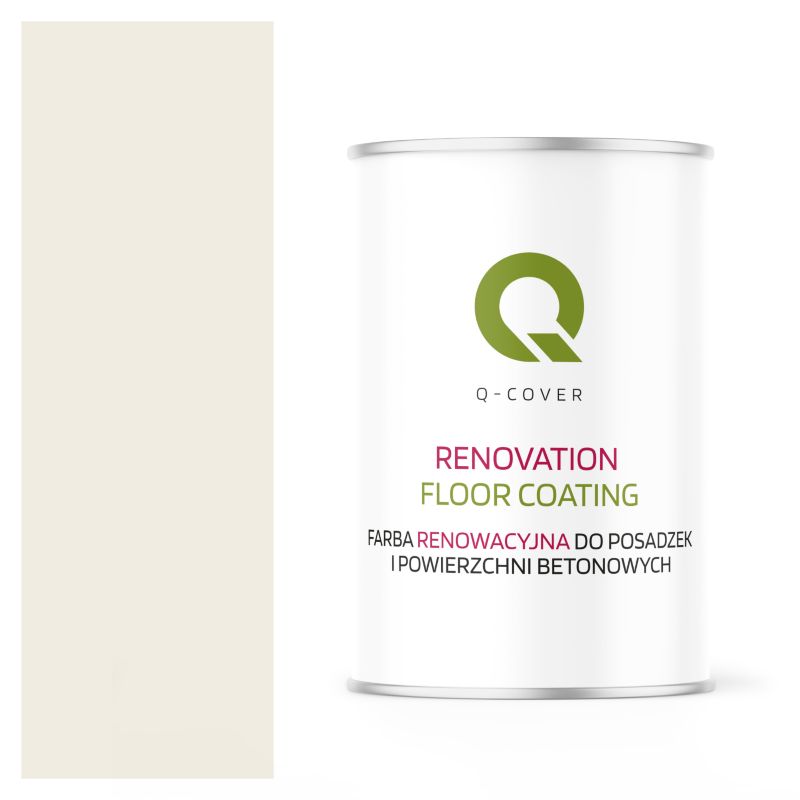 Farba Renowacyjna do Posadzek i Powierzchni Betonowych Q-Cover Biały Alpejski RAL9010 Półmat 1L