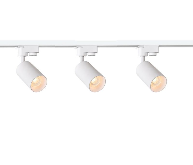 Zestaw Szynoprzewód EDO 2m biały + 3x Lampa MALGA T White + Końcówka zasilająca biała + Zaślepka biała 1kpl