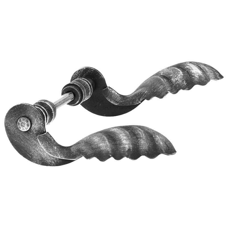 Klamka do drzwi PSG A165xB80 Stal Kuta Dekor Komplet Prawa/Lewa Trzpień 1 szt.